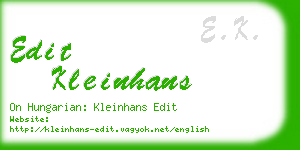 edit kleinhans business card